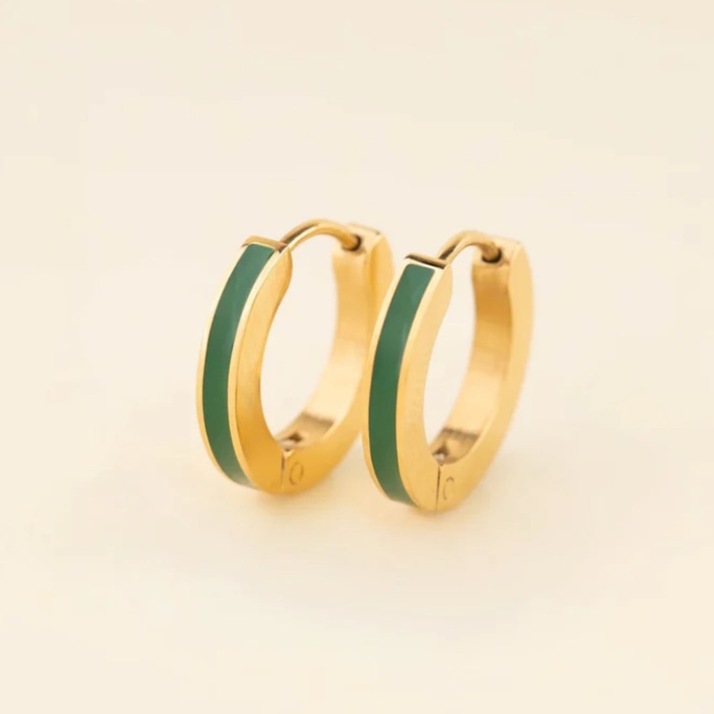 Oh Clem Color Huggie Hoop Earrings